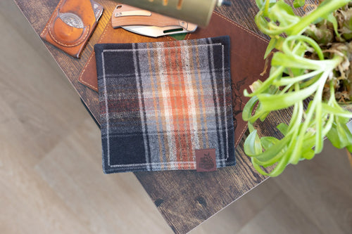 Black, Orange and Gray Wool Hank EDC Handkerchief - Renegade Provisions Co.