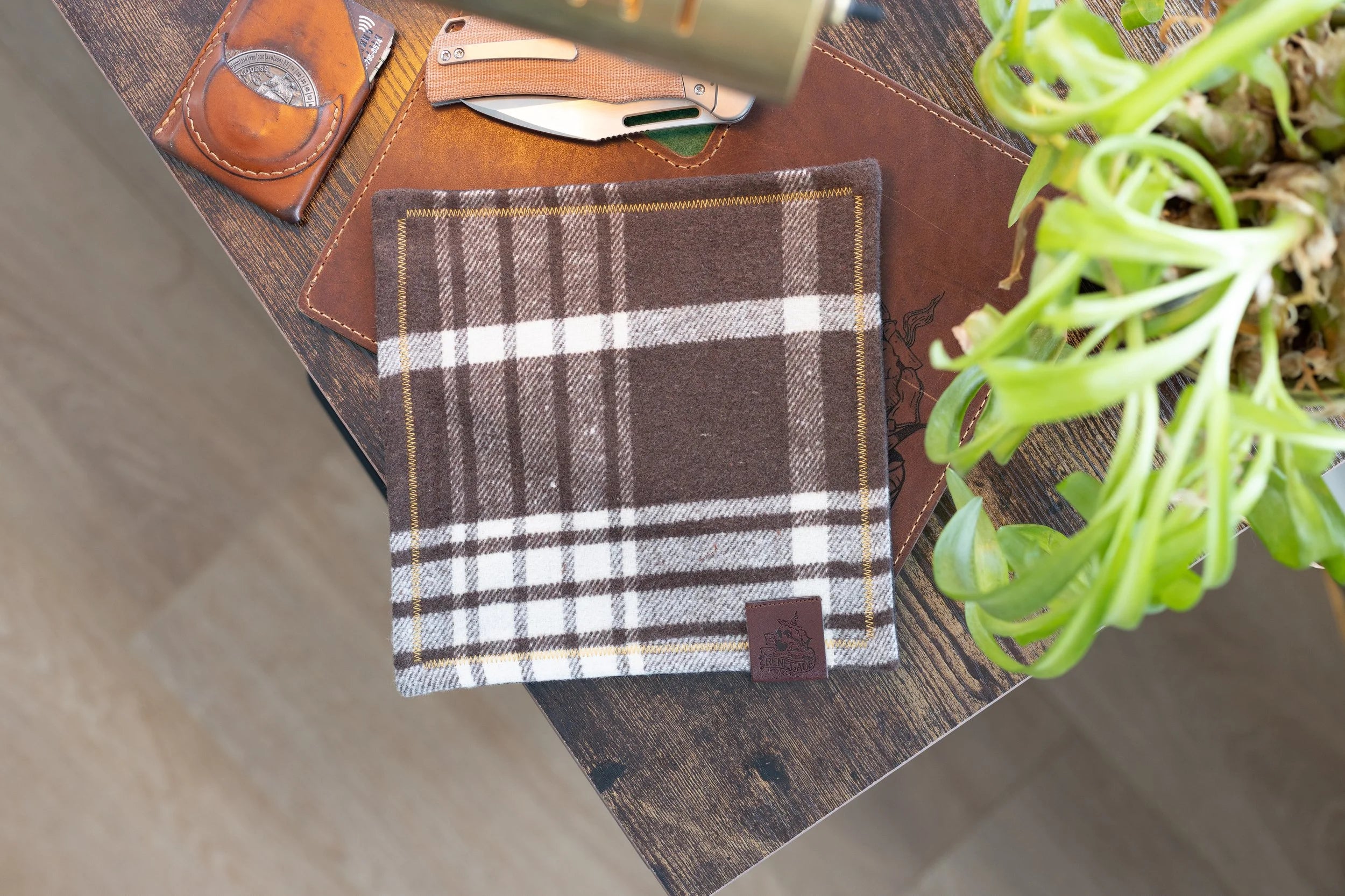 Golden Brown Wool Hank EDC Handkerchief - Renegade Provisions Co.