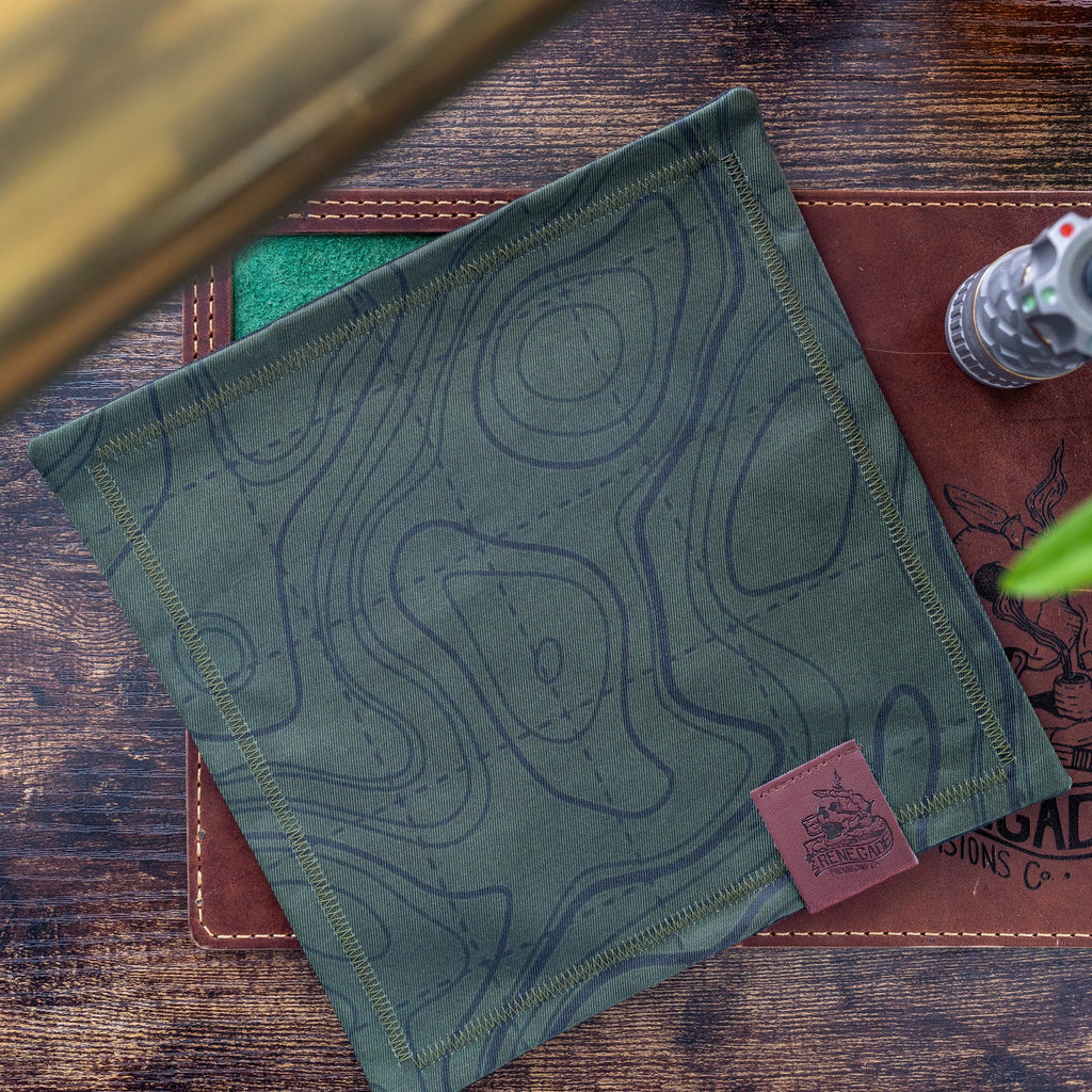 Topo Dark Green EDC Handkerchief - Renegade Provisions Co.